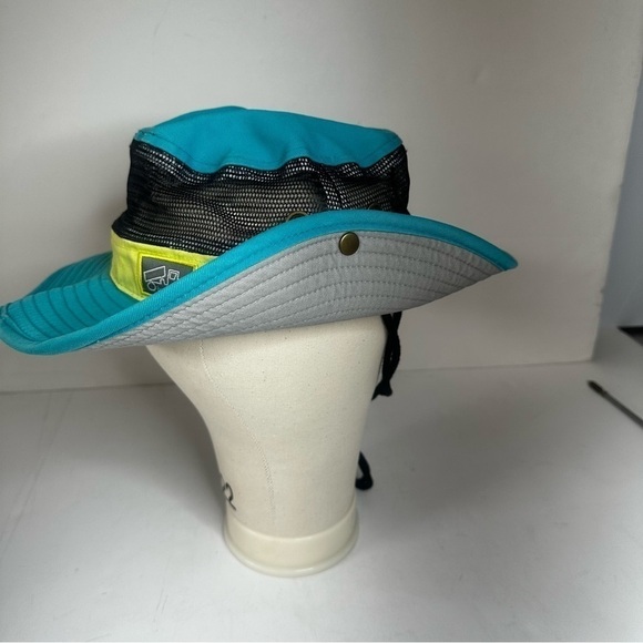 FINAL SALE Bigtruck Vented Brim Adjustable Bucket Hat Turquoise Lime OSFM - Picture 5 of 12